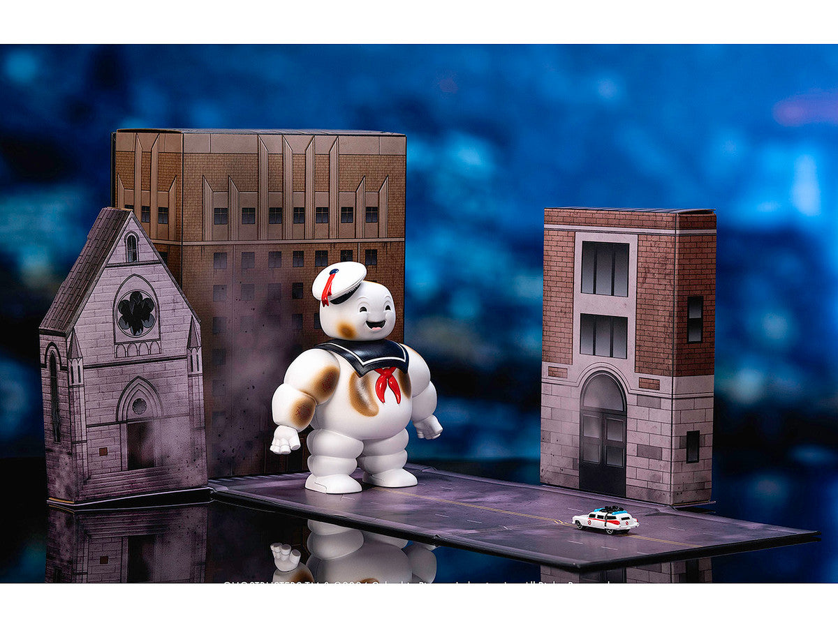 "Ghostbusters" 6" Stay Puft Marshmallow Man Figure with Nano Ecto-1 Car Diorama Set "Ghostbusters" (1984) Movie "Next Level" Series Model by Jada-3