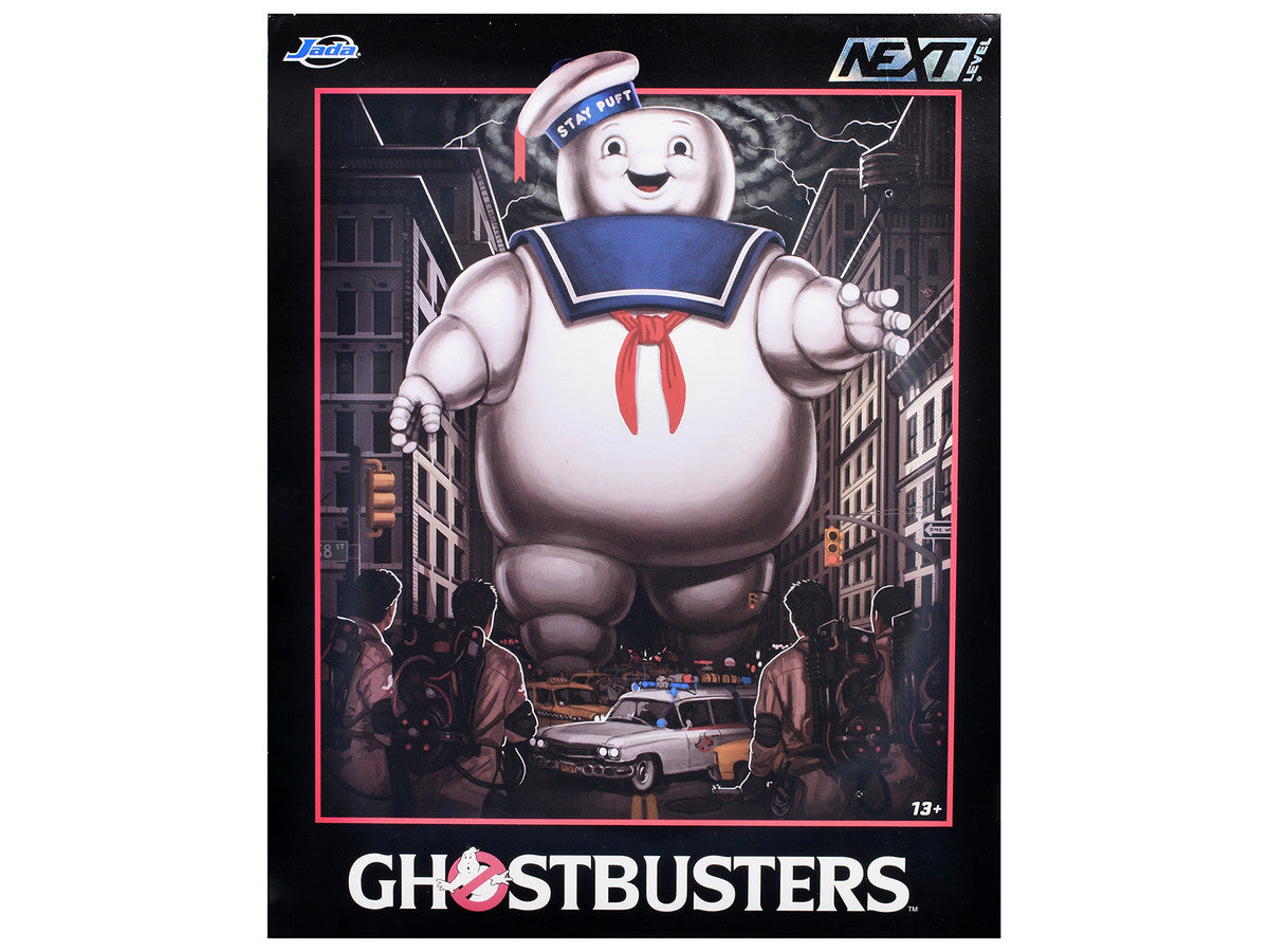 "Ghostbusters" 6" Stay Puft Marshmallow Man Figure with Nano Ecto-1 Car Diorama Set "Ghostbusters" (1984) Movie "Next Level" Series Model by Jada-4