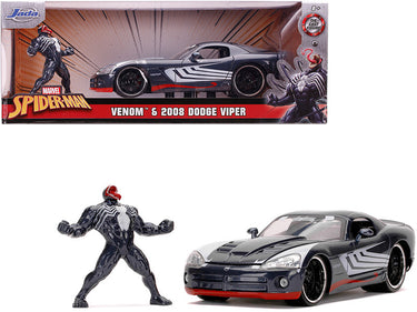 2008 Dodge Viper SRT10 Dark Gray with Venom Diecast Figurine