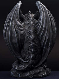 Winged Gargoyle Statue Indoor Outdoor Home Decor Sitting Guardian Sculpture Halloween Figurines, 9 in, Polyresin