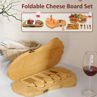 Bigfoot or RV Bamboo Board for Charcuterie, Foldable Cutting Board, Flexible Cheeseboard Serving Tray, Gift Ideas for New Home, Christmas, Women Birthday