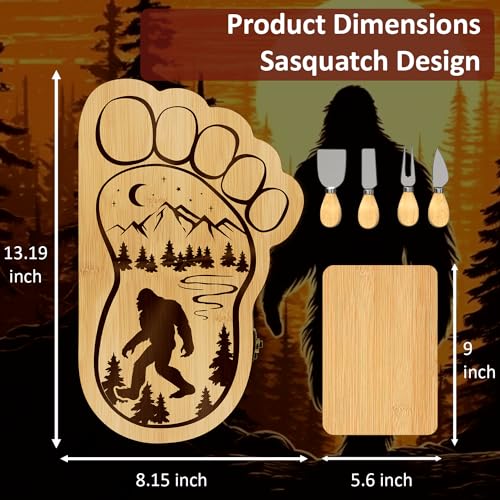 Bigfoot or RV Bamboo Board for Charcuterie, Foldable Cutting Board, Flexible Cheeseboard Serving Tray, Gift Ideas for New Home, Christmas, Women Birthday