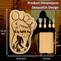 Bigfoot or RV Bamboo Board for Charcuterie, Foldable Cutting Board, Flexible Cheeseboard Serving Tray, Gift Ideas for New Home, Christmas, Women Birthday