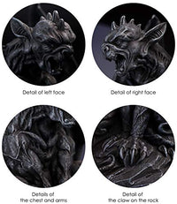 Winged Gargoyle Statue Indoor Outdoor Home Decor Sitting Guardian Sculpture Halloween Figurines, 9 in, Polyresin
