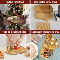 Bigfoot or RV Bamboo Board for Charcuterie, Foldable Cutting Board, Flexible Cheeseboard Serving Tray, Gift Ideas for New Home, Christmas, Women Birthday