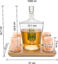 Tequila Decanter With Four Pink Himalayan Salt Shot Glasses Set, Perfect for Tequila Agave Liquor Lovers, 34 OZ Bottle, 1.6 OZ Shot Glass, Tequila, Liquor Party Decorations Cinco De Mayo (Agave)-1