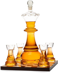 New Chess Decanter Set by The Wine Savant - Queen Chess Decanter 750ml 12