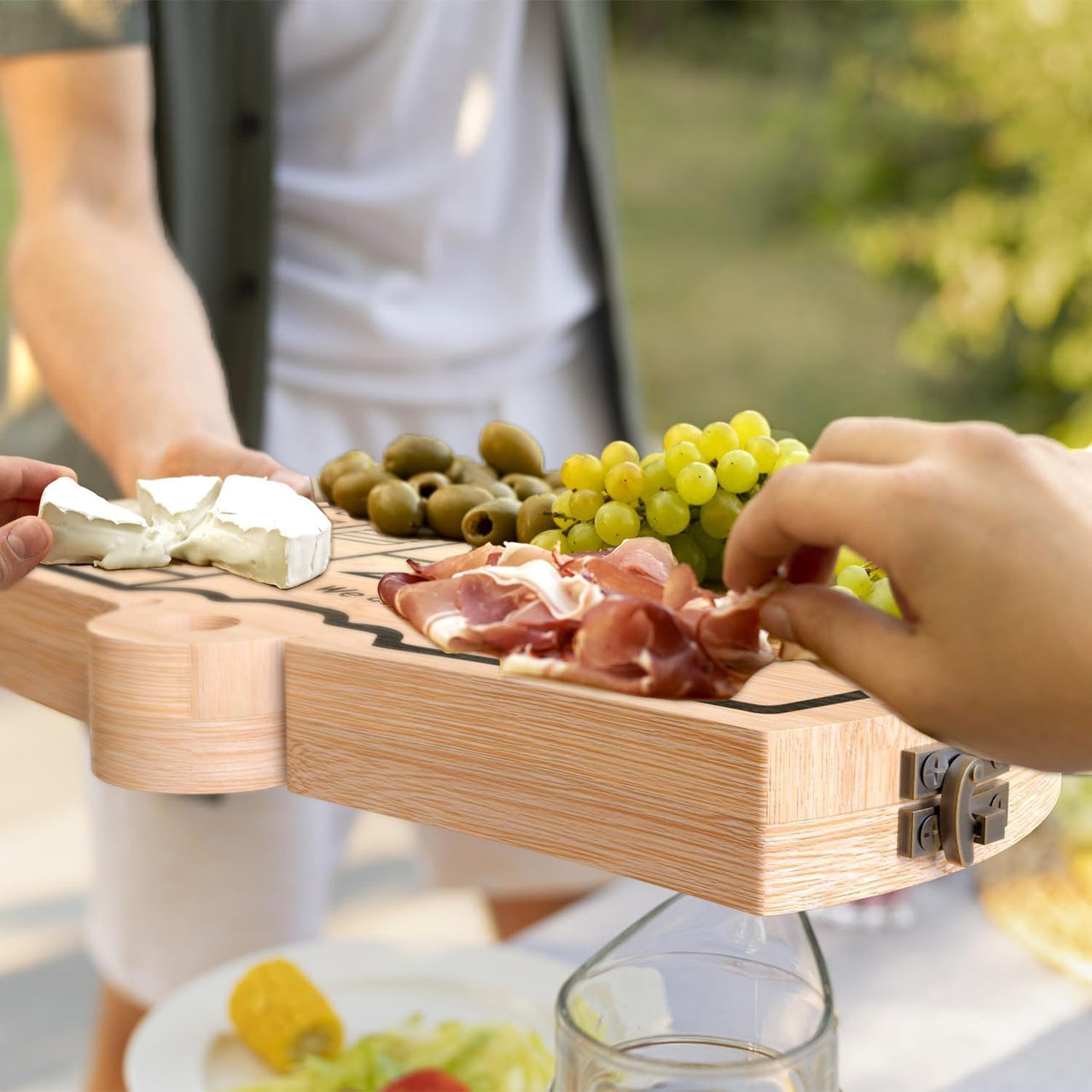 Bigfoot or RV Bamboo Board for Charcuterie, Foldable Cutting Board, Flexible Cheeseboard Serving Tray, Gift Ideas for New Home, Christmas, Women Birthday