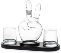 Peace Sign Wine and Whiskey Decanter 750ml With 2 10oz Glasses by The Wine Savant 9
