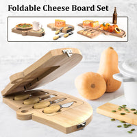 Bigfoot or RV Bamboo Board for Charcuterie, Foldable Cutting Board, Flexible Cheeseboard Serving Tray, Gift Ideas for New Home, Christmas, Women Birthday