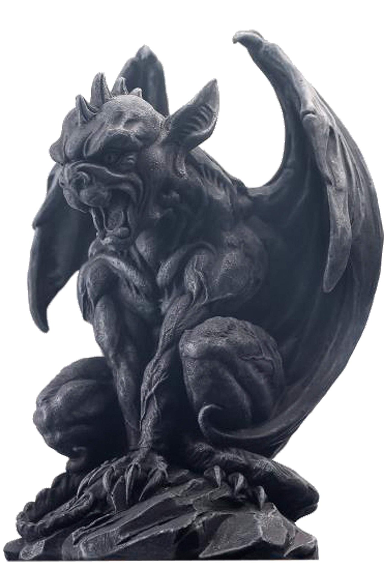 Winged Gargoyle Statue Indoor Outdoor Home Decor Sitting Guardian Sculpture Halloween Figurines, 9 in, Polyresin