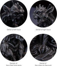 Winged Gargoyle Statue Indoor Outdoor Home Decor Sitting Guardian Sculpture Halloween Figurines, 9 in, Polyresin