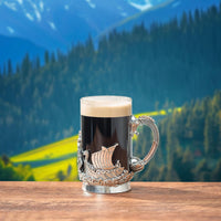 Viking & Mythological Pewter Beer & Water Drinking Glass - 18oz SINGLE - Pint, Whiskey, Rum & Scotch Glass, Elegant, Medieval Crystal Cup, Mug, Goblet, Gifts for Men & Women, Old Fashioned Glass-1