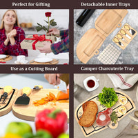 Bigfoot or RV Bamboo Board for Charcuterie, Foldable Cutting Board, Flexible Cheeseboard Serving Tray, Gift Ideas for New Home, Christmas, Women Birthday