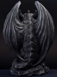Winged Gargoyle Statue Indoor Outdoor Home Decor Sitting Guardian Sculpture Halloween Figurines, 9 in, Polyresin