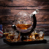 Marine Decanter Set With Four 3 oz Shot Glasses 1000ml Marines Gift Decanter by The Wine Savant - Marine Gifts, Army Gifts, Veteran Gifts-1