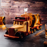Truck Wine & Whiskey Decanter for Wine Bourbon Scotch or Whiskey Fathers Trucker Gift 1000ml 18