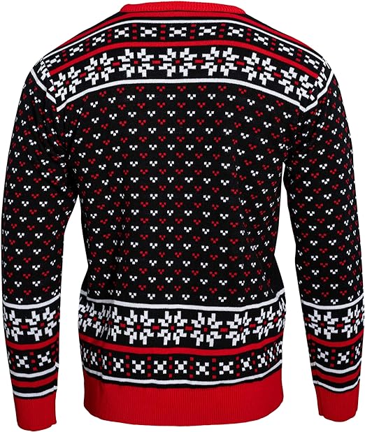 Skull Santa Claus Bones Lights and Snowflakes Sweater
