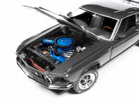 1969 Ford Mustang Dark Gray Metallic with Black Stripes