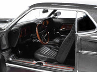 1969 Ford Mustang Dark Gray Metallic with Black Stripes