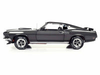 1969 Ford Mustang Dark Gray Metallic with Black Stripes