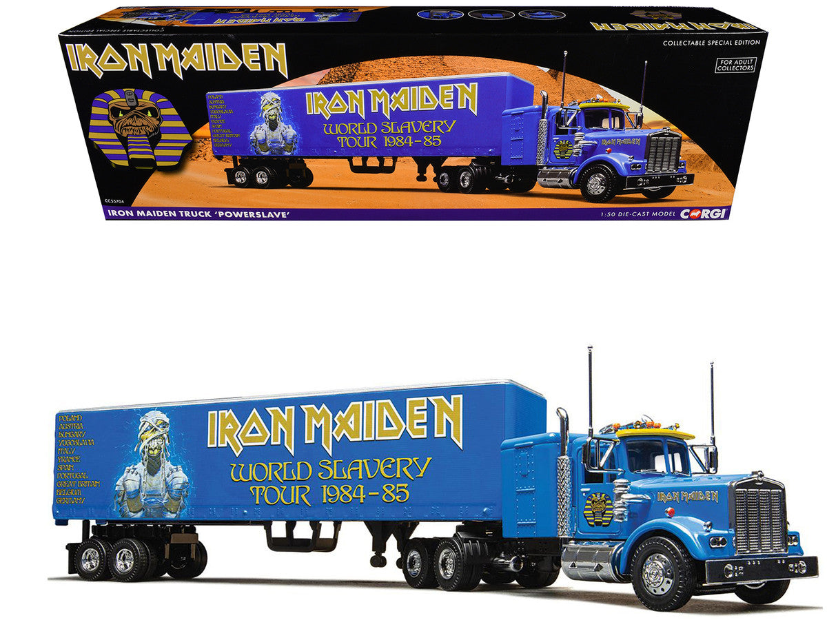 Iron Maiden "Powerslave" Transport Truck Blue "World Slavery Tour 1984-85" 1/50 Diecast Model by Corgi-0