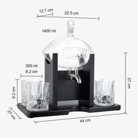 The Wine Savant Football Gifts for Men Dad - Decanter with Mahogany Holder Field Goal Holder + 4 Glasses & Footballs Chillers - Birthday Bar from Daughter Son, Retirement, Father, Him Brother-4