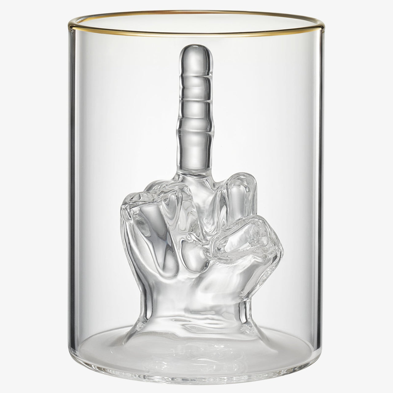 Middle Finger Gifts Whiskey Glass | SINGLE | Novelty Whiskey & Wine, Funny Gift for that Someone You Love! Middle Finger Gift For Adults, Flip Off, Funny Gag Gifts (12.5 OZ)-1