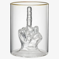 Middle Finger Gifts Whiskey Glass | SINGLE | Novelty Whiskey & Wine, Funny Gift for that Someone You Love! Middle Finger Gift For Adults, Flip Off, Funny Gag Gifts (12.5 OZ)-1