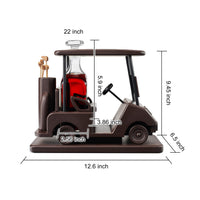 Golf Decanter Whiskey Decanter - The Wine Savant - Brown Mahogany Wood Golf Gifts for Both Men & Women, Golf Accessories, Golfer Gifts, Based on A Replica Golf Cart (600ml Decanter)-4