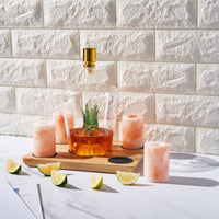 Tequila Decanter With Four Pink Himalayan Salt Shot Glasses Set, Perfect for Tequila Agave Liquor Lovers, 34 OZ Bottle, 1.6 OZ Shot Glass, Tequila, Liquor Party Decorations Cinco De Mayo (Agave)-2