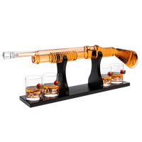 Shotgun Whiskey Decanter Set - Limited Edition - 800 ml & 4 12oz Bullet Glasses - Unique Gift - Drinking Party Accessory, Handmade Gun Liquor Decanter, Tik Tok Gun Decanter Gifts for Dad-0