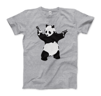 Banksy Pandamonium Armed Panda Artwork T-Shirt-0