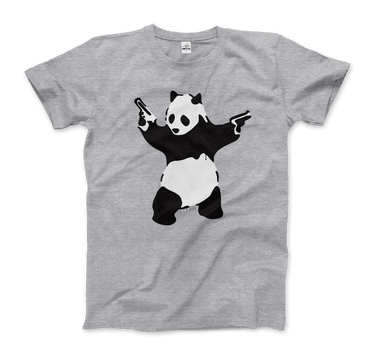 Banksy Pandamonium Armed Panda Artwork T-Shirt-0