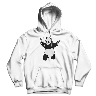 Banksy Pandamonium Armed Panda Unisex Hoodie-2