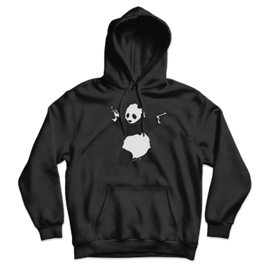 Banksy Pandamonium Armed Panda Unisex Hoodie-5