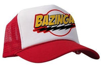 Bazinga! White and Red Adjustable Adult Basball Cap Hat