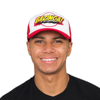 Bazinga! White and Red Adjustable Adult Basball Cap Hat