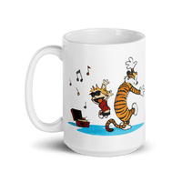 Calvin and Hobbes Dancing with Record Player Mug-4