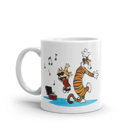 Calvin and Hobbes Dancing with Record Player Mug-0