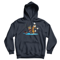 Calvin and Hobbes Dancing with Record Player Unisex Hoodie-2