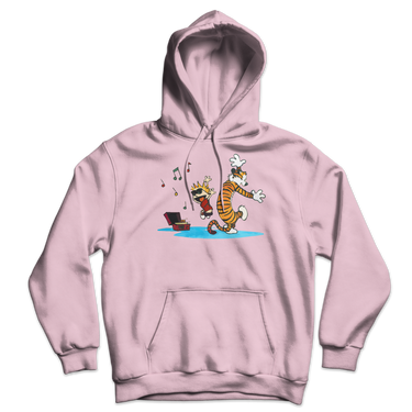 Calvin and Hobbes Dancing with Record Player Unisex Hoodie-10