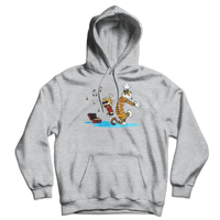 Calvin and Hobbes Dancing with Record Player Unisex Hoodie-0