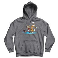 Calvin and Hobbes Dancing with Record Player Unisex Hoodie-7