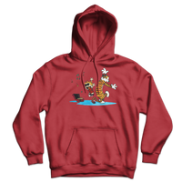 Calvin and Hobbes Dancing with Record Player Unisex Hoodie-3
