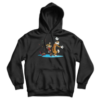 Calvin and Hobbes Dancing with Record Player Unisex Hoodie-6
