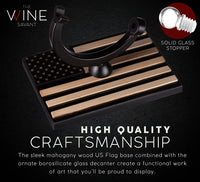 U.S. Navy Globe Whiskey Decanter Set with 4 Liquor Glasses - Navy Veteran Gift Set with Wood Base and 9 Whiskey Stones - Navy Gifts for Men, U.S.A Flag - Bourbon and Scotch Military Gifts for Dad-4