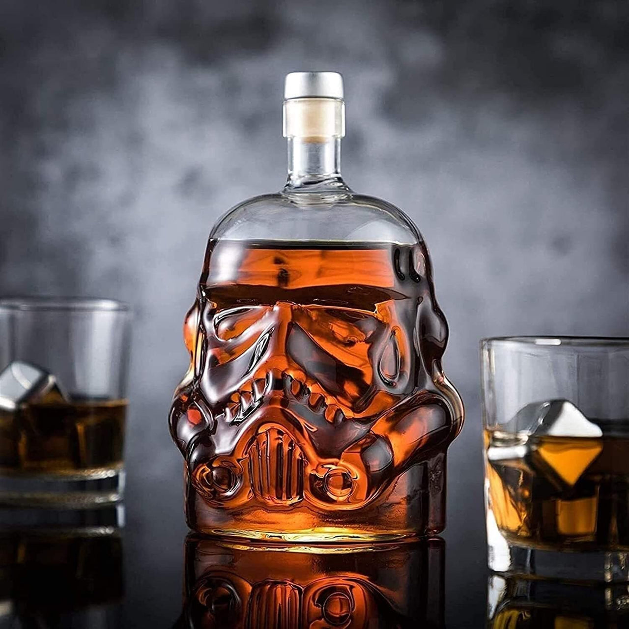 Transparent Creative Whiskey Decanter Set Bottle with 2 Wine Glasses 150ml for liquor, Bourbon, Scotch, Vodka, Father's Day Gift for Men Women-1