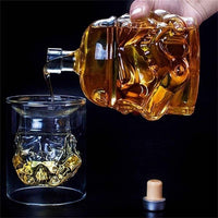 Transparent Creative Whiskey Decanter Set Bottle with 2 Wine Glasses 150ml for liquor, Bourbon, Scotch, Vodka, Father's Day Gift for Men Women-2