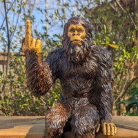 Bigfoot ‘Flipping The Bird’ Sasquatch Yeti Statue Indoor/Outdoor for Patio, Deck, Home, Office 10 in H Shelf Sitter Figurine
